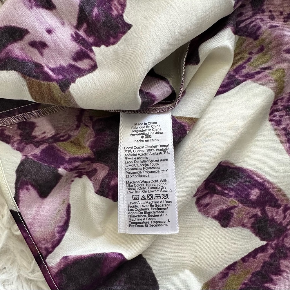 Jcrew Lace Trim Slip Dress In Iris Floral Textured Satin New With Defects Size 8 - Picture 10 of 12
